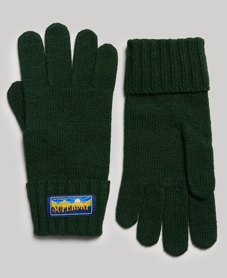 Superdry Women's Radar-Handschuhe aus Wollmischgewebe Grün - Größe: M/L von Superdry