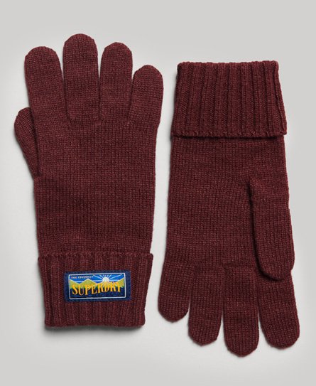 Superdry Women's Radar-Handschuhe aus Wollmischgewebe Lila - Größe: M/L von Superdry