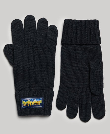 Superdry Women's Radar-Handschuhe aus Wollmischgewebe Marineblau - Größe: M/L von Superdry