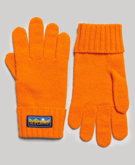 Superdry Women's Radar-Handschuhe aus Wollmischgewebe Orange - Größe: M/L von Superdry