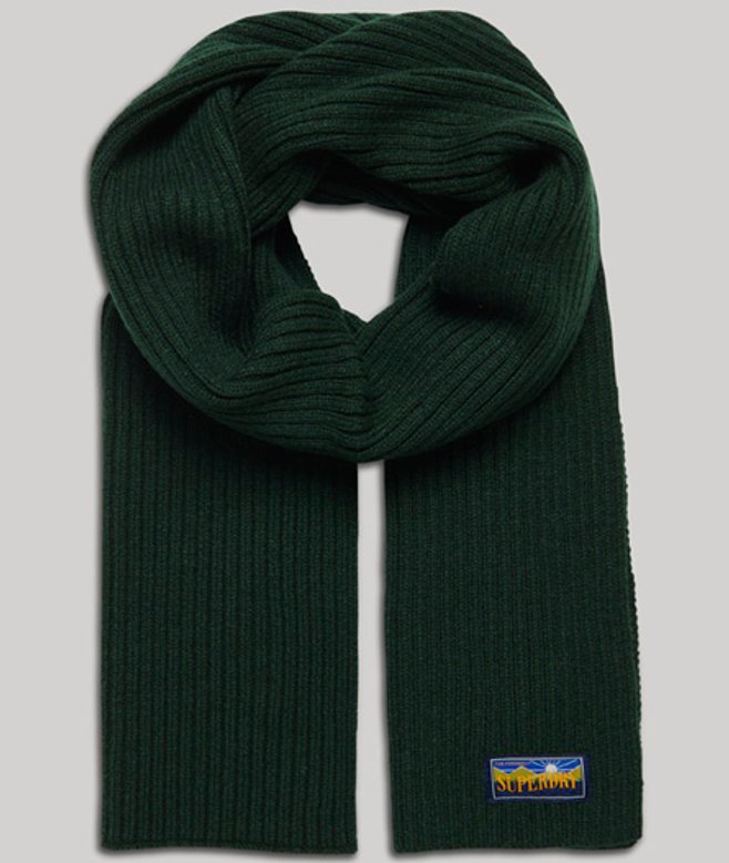 Superdry Women's Radar Schal aus Wollmischgewebe Grün - Größe: One Größe von Superdry