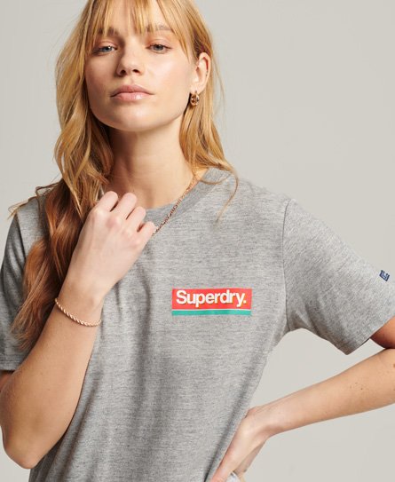 Superdry Women's Saisonales Vintage Core Logo T-Shirt Grau - Größe: 36 von Superdry