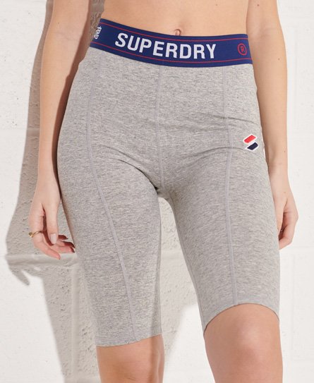 Superdry Women's Sportstyle Essential Radlershorts Hellgrau - Größe: 38 von Superdry