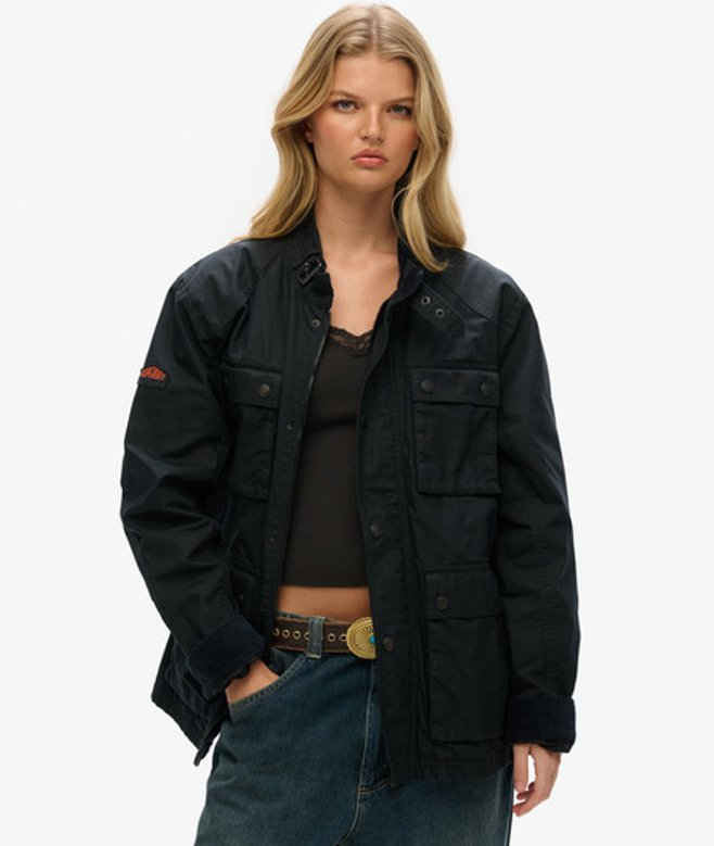 Superdry Women's The Merchant Store - Gewachste OverGrößed-jacke Marineblau - Größe: XL von Superdry