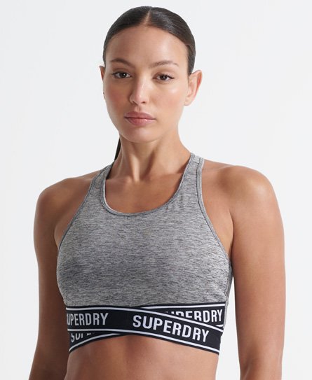 Superdry Women's Training Core BH mit überkreuzten Trägern Grau - Größe: 40 von Superdry