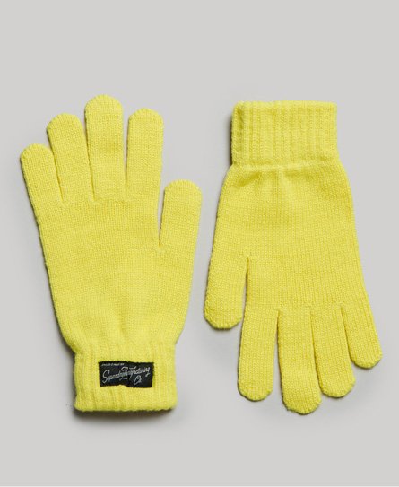 Superdry Women's Unisex Essential Logo Handschuhe Gelb - Größe: M/L von Superdry