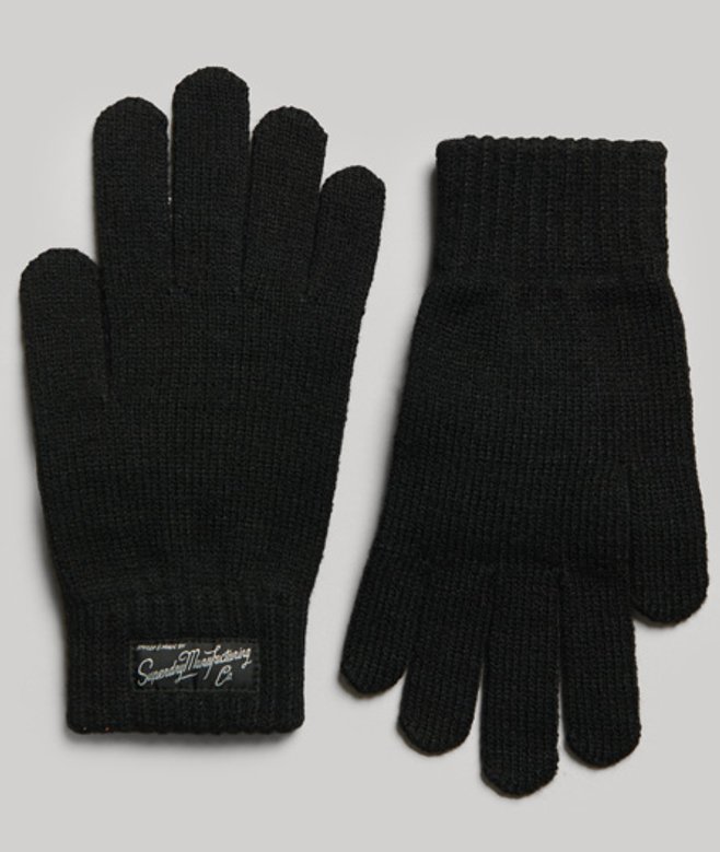 Superdry Damen Unisex Essential Logo Handschuhe Schwarz - Größe: M/L von Superdry