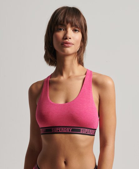 Superdry Women's Verkürztes Bustier aus Bio-Baumwolle Pink - Größe: 40 von Superdry