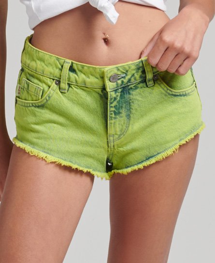 Superdry Women's Verwaschene Hot Shorts Gelb - Größe: 36 von Superdry