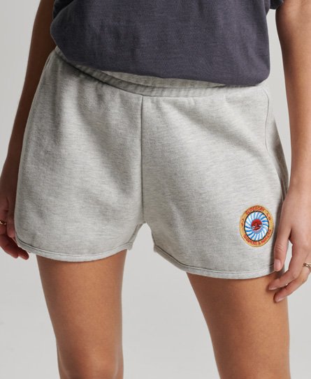 Superdry Women's Vintage Cali Shorts Hellgrau - Größe: 42 von Superdry