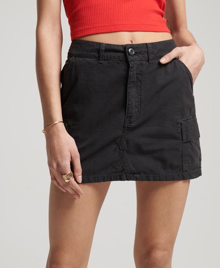 Superdry Women's Vintage Cargo-Minirock Schwarz - Größe: 40 von Superdry