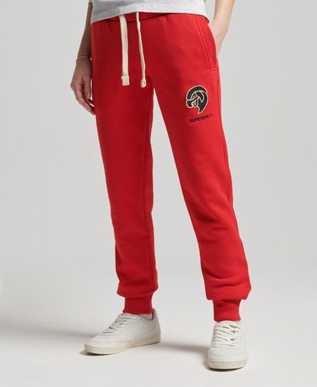 Superdry Women's Vintage Collegiate Jogginghose Rot - Größe: 38 von Superdry