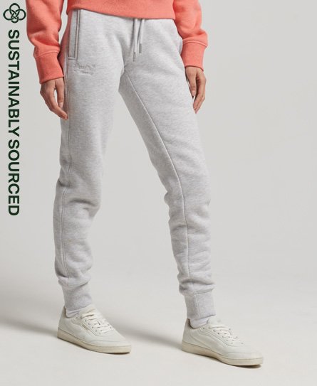 Superdry Women's Vintage Logo Jogginghose aus Bio-Baumwolle mit Stickerei Hellgrau - Größe: 42 von Superdry