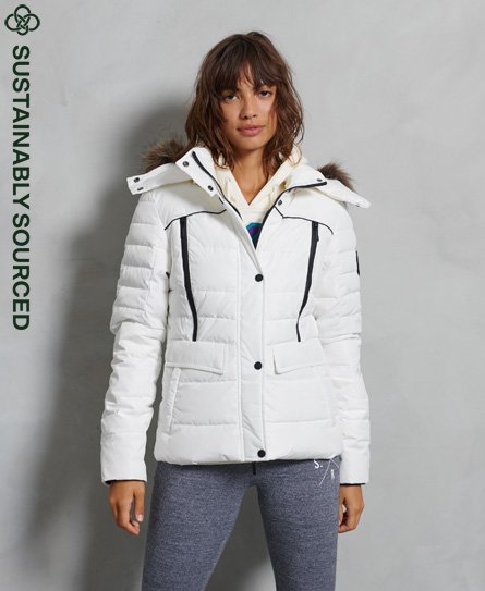 Superdry Women's Wattierte Glacier Jacke Weiß - Größe: 36 von Superdry