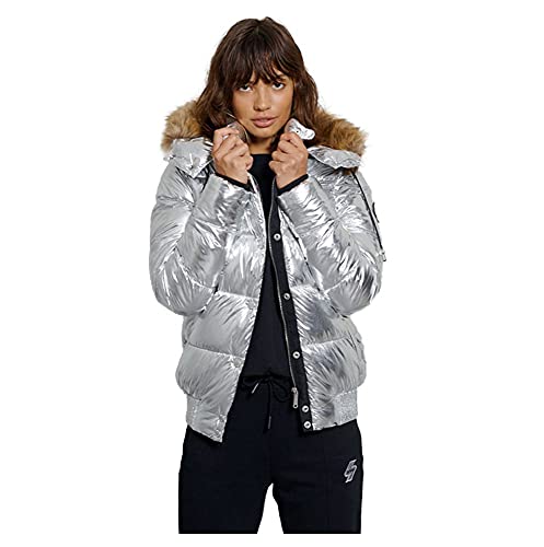 Superdry Womens A4-Padded Jacket, Silver Metallic, 8 von Superdry