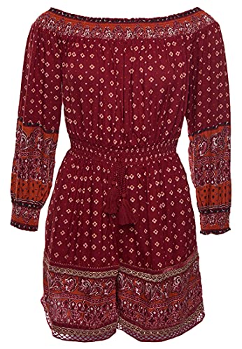 Superdry Womens Ameera Off Shoulder Playsuit Dress, Rust, L von Superdry