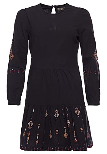 Superdry Womens Anisa EMB Casual Dress, Black Multi, M (Herstellergröße:12) von Superdry