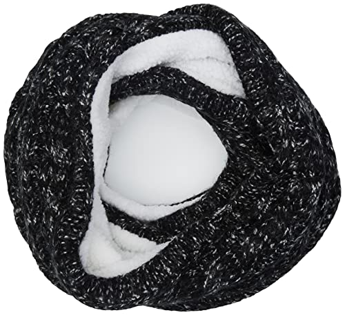 Superdry Womens Cable Snood Knitted Scarf, Black Tweed, One Size von Superdry
