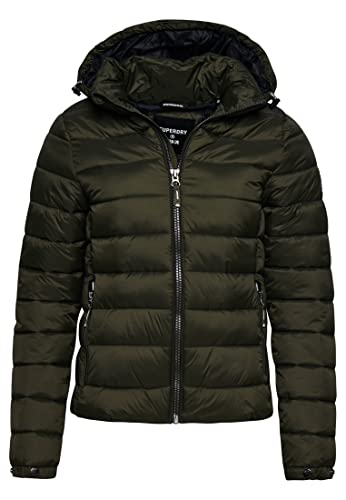 Superdry Womens Classic Fuji Puffer Jacket, Dark Moss, XS von Superdry