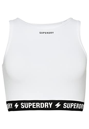 Superdry Womens Code Elastic Crop Bra TOP Mode-Weste, Optic, M von Superdry