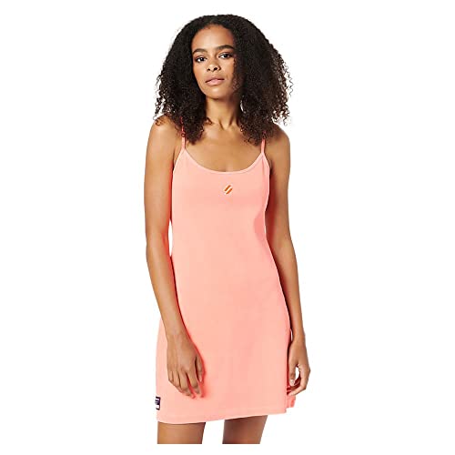 Superdry Womens Code Essential Strappy Dress Lässiges Kleid, Hyper Fire Coral, S von Superdry