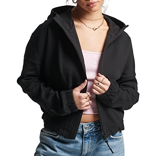 Superdry Womens Code TECH Zip Hood Kapuzenpullover, Black, L von Superdry