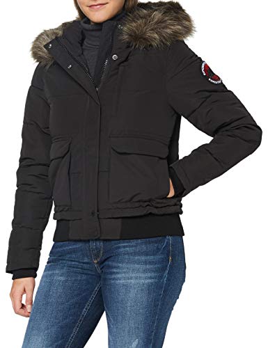 Superdry Womens Everest Bomber Jacket, Black, XL (Herstellergröße:16) von Superdry