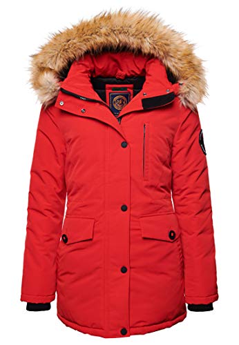 Superdry Womens Everest Parka Jacket, High Risk Red, 38 EU(Herstellergröße:8) von Superdry