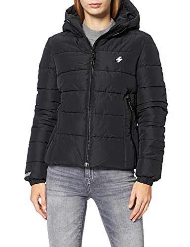 Superdry Womens Hooded Spirit Sports Puffer Jacket, Schwarz, XL von Superdry