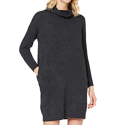 Superdry Womens Isabella Funnel Neck Casual Dress, Dark Charcoal Marl, S (Herstellergröße:10) von Superdry