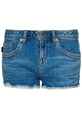 Superdry Womens LACE HOT Shorts, Lighter Indigo Vintage, 30 von Superdry