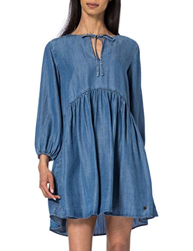 Superdry Womens LS Tencel Dress, Mid Wash, S von Superdry