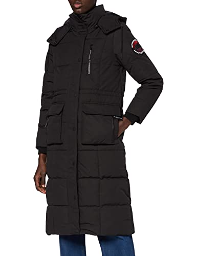 Superdry Womens Longline Everest Coat Jacket, Schwarz, S von Superdry
