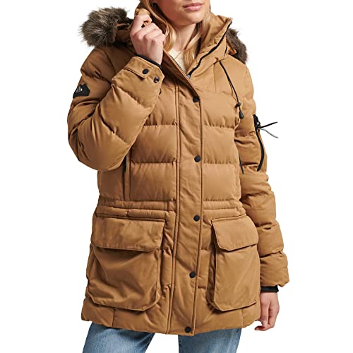 Superdry Womens Microfibre Expedition Parka Jacket, Sandstone, X-Small von Superdry