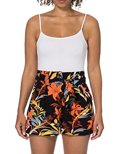 Superdry Womens Printed Paperbag Shorts, Black Lillies, M von Superdry