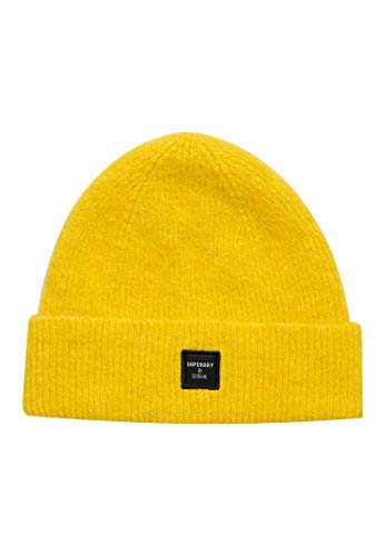 Superdry Womens SUPER LUX Beanie Hat, Staten Yellow, OS von Superdry