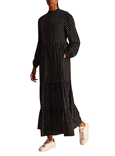 Superdry Womens Skylar Maxi Casual Dress, Black Dot, S (Herstellergröße:10) von Superdry