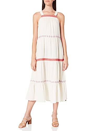 Superdry Womens Sleeveless Embroidered Dress, Buttercream, M von Superdry