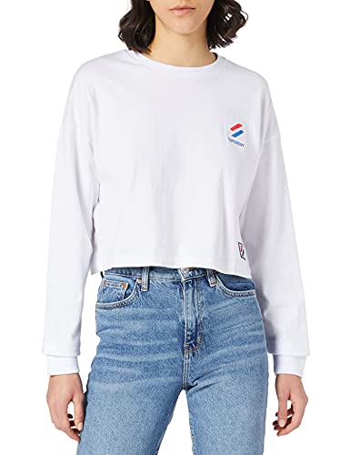 Superdry Womens Sportstyle Essential Crop TOP Shirt, Optic, L von Superdry