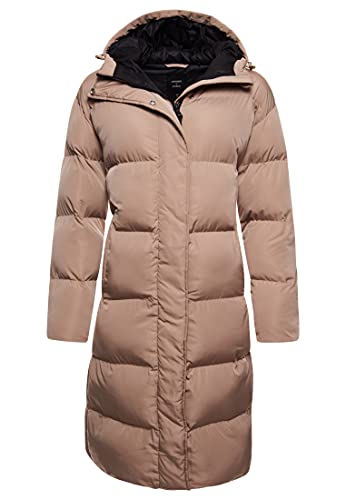 Superdry Womens Studios Longline Duvet Coat Jacket, Shaker Beige, M von Superdry