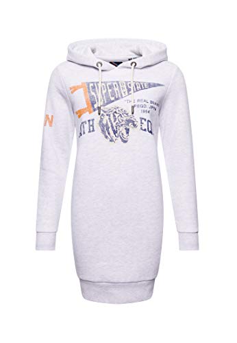 Superdry Womens T&F Sweat Casual Dress, Ice Marl, L (Herstellergröße:14) von Superdry