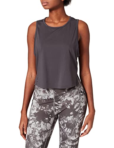 Superdry Womens Train Cropped Tank Vest, Dark Charcoal, Medium von Superdry