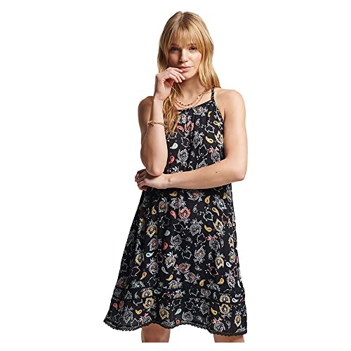 Superdry Womens Vintage Beach CAMI Dress Lässiges Kleid, Olivia Paisley Black, S von Superdry