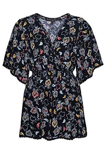 Superdry Womens Vintage Beach Playsuit Lässiges Kleid, Olivia Paisley Black, XS von Superdry