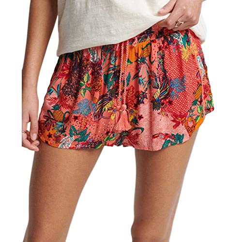 Superdry Womens Vintage Beach Printed Shorts, Mixed Print Coral, XL von Superdry