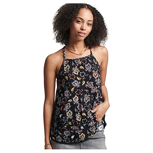 Superdry Womens Vintage Beach TOP Trägershirt/Cami Shirt, Olivia Paisley Black, L von Superdry