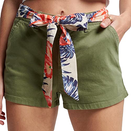 Superdry Womens Vintage Chino HOT Shorts, Olive Khaki, L von Superdry