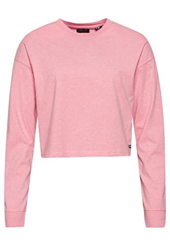 Superdry Womens Vintage Crop L/S TOP Hemd, Soft Pink Marl, M von Superdry