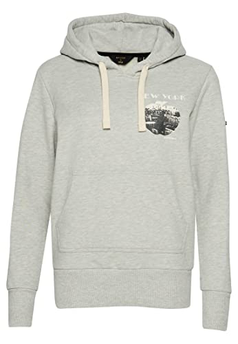 Superdry Womens Vintage Crossing Lines Hood Kapuzenpullover, Light Grey Marl, S von Superdry