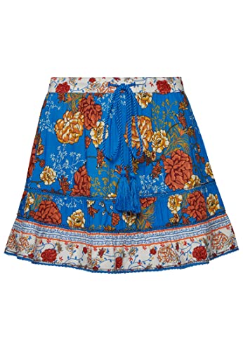 Superdry Womens Vintage Embellished Mini Skirt Rock, Blue Floral, L von Superdry